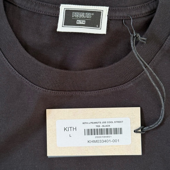 Men's KITH for Peanuts khm033401-001 Joe Cool Street Tee Black Sz L Large NEW - Picture 4 of 8